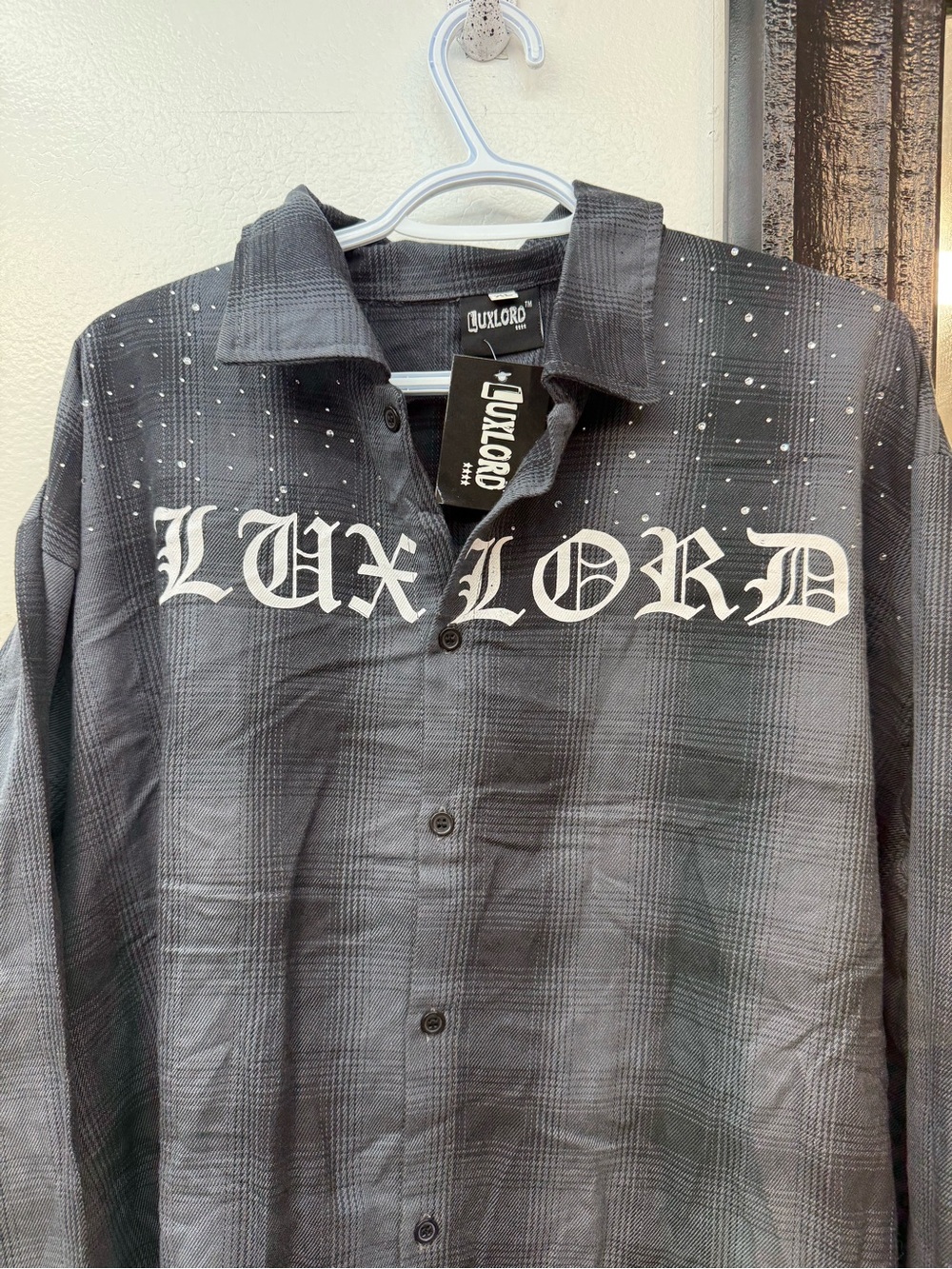 Luxlord Black Plaid vvs Button-Up Shirt - Picture 2 of 4